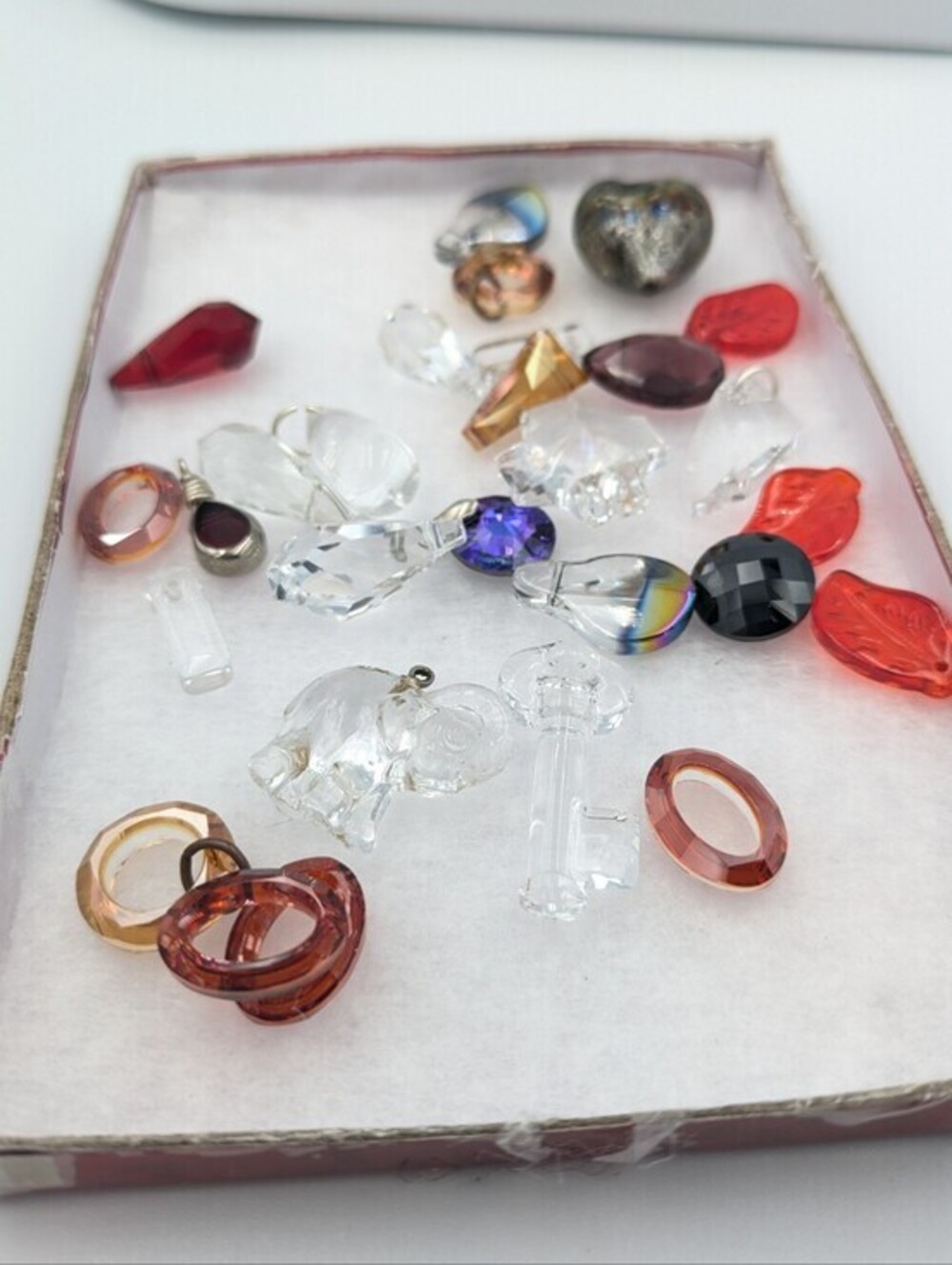 Lot of very sparkly glass and acrylic pendants and beads